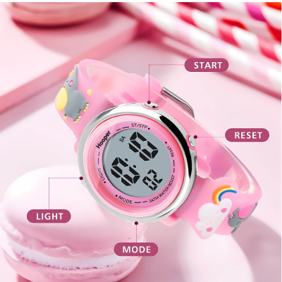 Waterproof LED Sports Children's Electronic Watch – Colorful Night Light, Fashionable Digital Timepiece for Kids